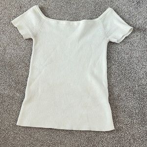 Madewell off the shoulder cream sweater
